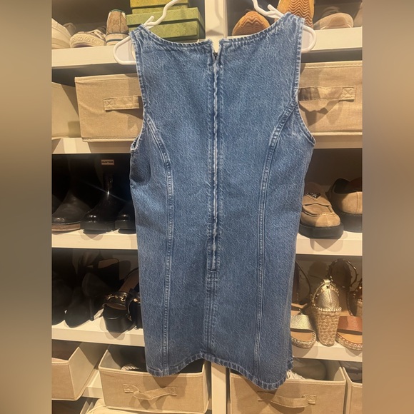 NWOT Abercrombie & Fitch Women's Blue Denim Square Neck Dress - Picture 4 of 4